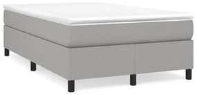 Cama boxspring com colchão 120x190 cm tecido cinzento-claro