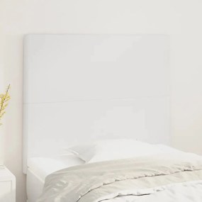 vidaXL Cabeceira Branca 100x5x118/128 cm Couro Sintético