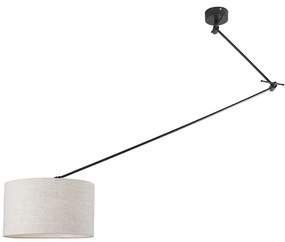 Candeeiro de suspensão preto com abajur 35 cm cinzento claro ajustável - Blitz Moderno