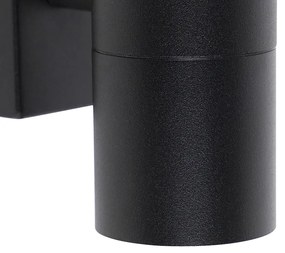 Candeeiro de parede exterior preto em aço inoxidável IP44 - Solo Moderno