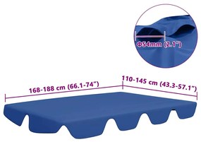 Toldo suplente baloiço jardim 188/168x145/110 cm azul