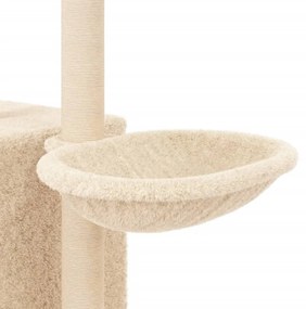 Árvore para gatos c/ postes arranhadores sisal 145 cm cor creme