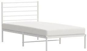 Estrutura de cama com cabeceira 90x190 cm metal branco