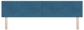 Cabeceira LED vidaXL Almofadada Azul Escuro 100 cm Veludo