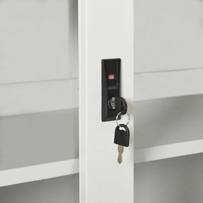 Armário com porta deslizante aço 90x40x90 cm cinzento-claro