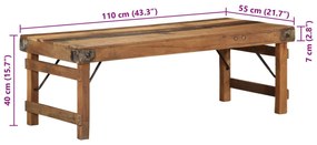 Mesa de Café 110x55x40 cm Madeira recuperada
