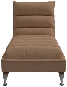 Chaise lounge com almofadões tecido castanho