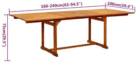 7 pcs conjunto de jantar para jardim madeira de acácia maciça