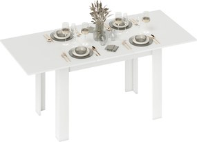 Mesa de jantar extensível 140-180 x 80 cm (CADEIRAS NÃO INCLUIDAS), mesa de cozinha retangular, para 6-8 pessoas, branca