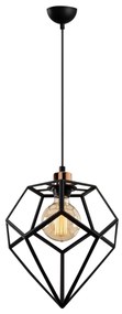 Candeeiro Chandelier Degirmen – Preto e Bronze – Diâmetro 30 cm, Altur