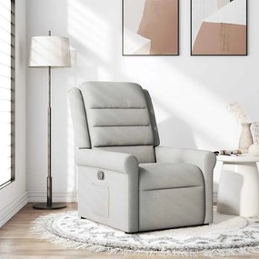 vidaXL Cadeira reclinável tecido cinzento nuvem