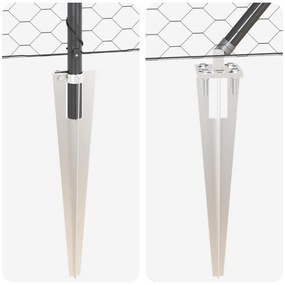 Conjunto de Cercas Conjunto de 2 Cinza Metal, fio coberto em PVC