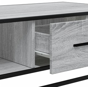 Mesa de centro 100x57x35cm deriv. madeira/metal cinzento sonoma