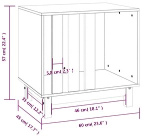 Casota para cães 60x45x57 cm pinho maciço castanho mel