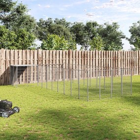 vidaXL Canil 13,31 m² aço prateado