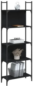 Estante 5 prateleiras 60,5x24x166,5 cm derivados madeira preto