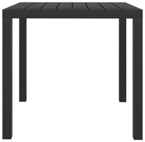 Mesa de jardim em alumínio e WPC 80x80x74 cm preto