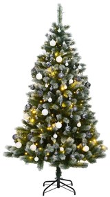 vidaXL Árvore Natal artificial articulada c/ 150 luzes LED+bolas 150cm