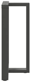Pés para mesa de bar em forma de T, 2 peças, antracite, 60x35x(90-91)
