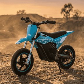 Mini moto eléctrica velocidade até 13 Km/h C/Limitador RFN Warrior Kids SX-E150 150W 12/12” Supermotard Azul Celeste