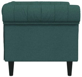 Sofá chesterfield tecido verde-escuro