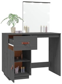 Toucador com LEDs 95x50x133,5 cm pinho maciço cinza