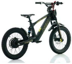 Bicicleta elétrica infantil 500W Roan RXF Evo Racing 18" Preta e Dourada
