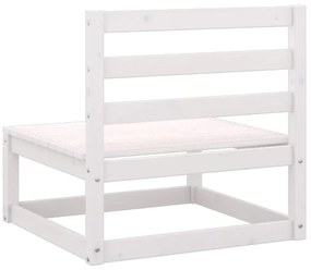 3 pcs conjunto lounge de jardim pinho maciço branco