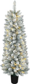 Árvore de Natal Nevada com 100 Luzes LED 120 cm 8 Modos 180 Ramos Verde e Branco
