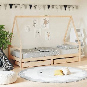Estrutura de cama infantil c/ gavetas 80x200 cm pinho maciço