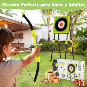 Jogo de Dardos e Arco e Flechas para Crianças, 70 x 50 x 140 cm, Uso Interior e Exterior, Verde
