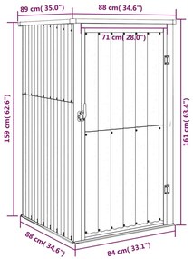 Abrigo p/ ferramentas jardim 88x89x161cm aço galvanizado cinza