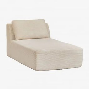 Módulo Chaise Longue Para Sofá Modular Em Veludo Embalado A Vácuo Temple Linho Veludo Bege Linho - Sklum