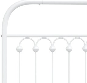 Estrutura de cama com cabeceira 140x200 cm metal branco