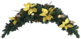 Grinalda de Natal com luzes LED 90 cm PVC verde