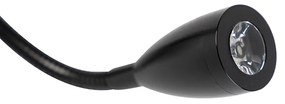 LED Candeeiro de Parede Moderno Preto com Abajur Preto - Brescia Moderno