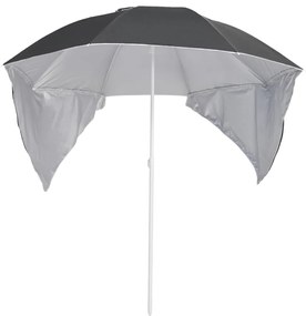 Guarda-sol de praia com paredes laterais 215 cm antracite