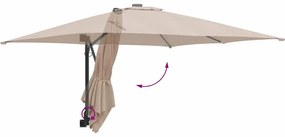 Guarda-sol de Jardim Montado na Parede Taupe 247 cm