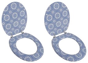 vidaXL Assentos de sanita com tampas 2 pcs MDF porcelana