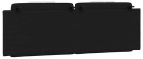 Almofadão de cabeceira 160 cm couro artificial preto e branco