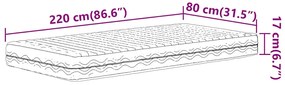 Colchão de espuma 80x220 cm dureza H2 H3 branco