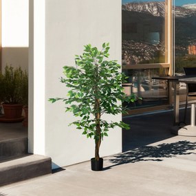 HOMCOM Planta Figueira Artificial com Tronco Realista 150 cm Planta Ar