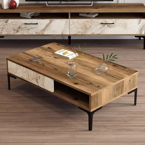 Mesa de Centro Istanbul – Nogueira Branca – 105 cm x 32,6 cm x 60 cm