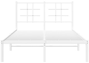 Estrutura de cama com cabeceira 120x200 cm metal branco