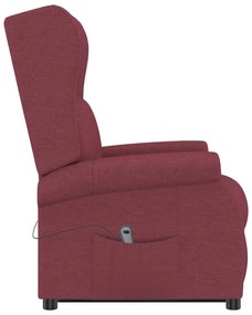 Poltrona elevatória tecido vermelho tinto