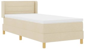 Cama Box com Colchão , Tecido Creme, 80 x 200 cm