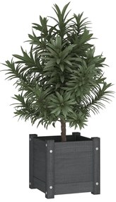 Vasos/floreiras de jardim 2 pcs 31x31x31 cm pinho maciço cinza