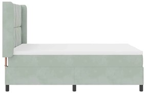 Cama Box Spring com Colchão vidaXL Cinza Claro 140x190 cm Veludo