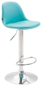 Banco de bar Kiel em couro sintético 39 x 82-104 x 43 cm Azul