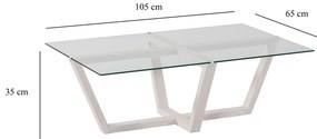 Mesa de Centro Amalfi – Branco – 105x35x65 cm